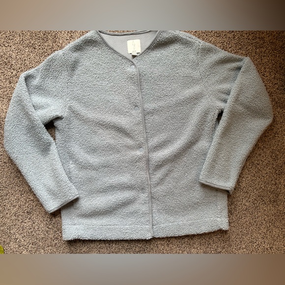 Joie Sweaters - Joie Sherpa soft and cozy Cardigan or Top Front Snaps XS blue gray side seam